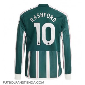 Manchester United Marcus Rashford #10 Segunda Equipación 2023-24 Manga Larga